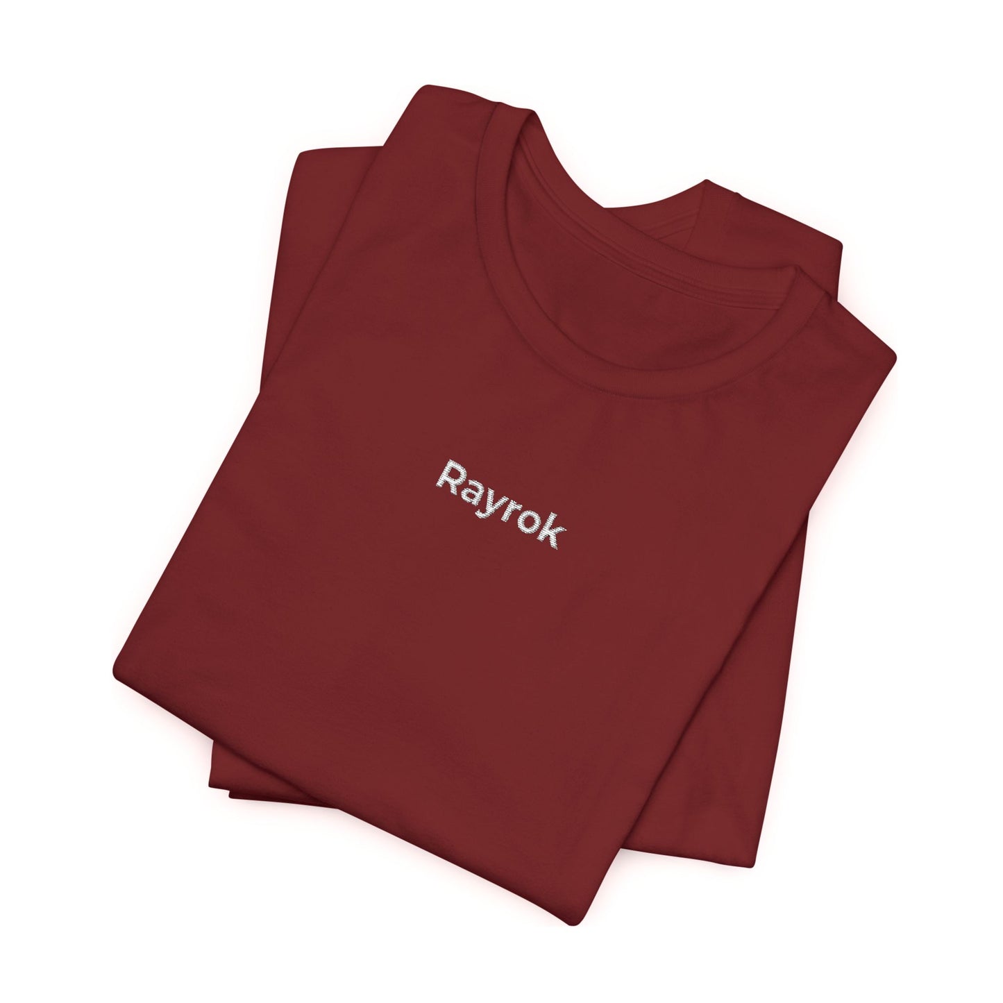 Rayrok embroidered small text tee | Minimalist city name T-shirt
